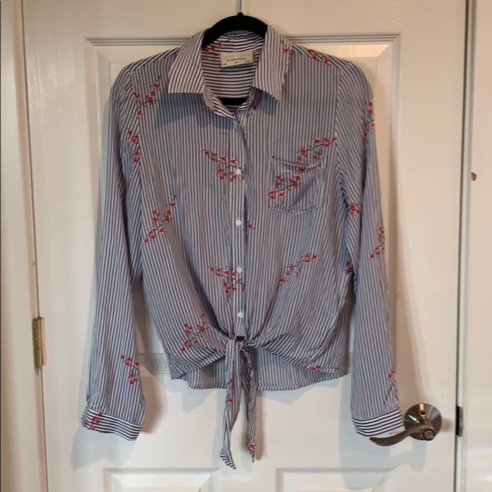 Dress Forum Button Down Top Tie Front